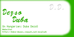 dezso duba business card