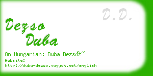 dezso duba business card